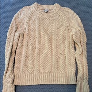 L.L. Bean Signature Beige Cable Knit Sweater